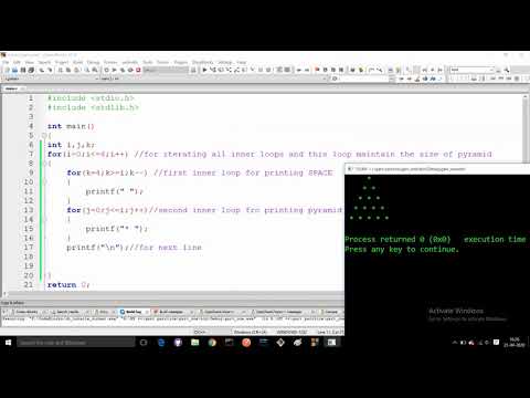 Pyramid pattern using loops in C language