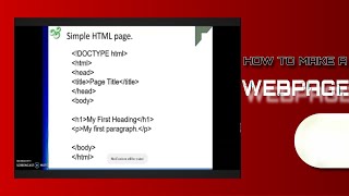 HTML : My First Web Page