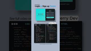 🔥 Swipeable Login & Signup Form! 🚀 | Pure HTML & CSS UI Design 🎨 #coding #shorts #short #videoshort
