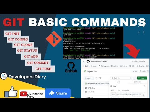 Git basic commands| Part 1| git & github | Developers Diary