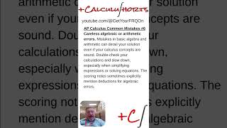 AP Calculus FRQ Mistakes to AVOID! #6 #calchelp #calculushelp #apcalchelp #apcalculushelp