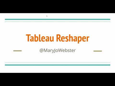 Excel Magic: Using Tableau Reshaper add-in
