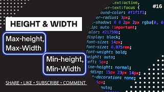 CSS3 Properties | max-height, min-height & max-width , min-width | Learn CSS | CSS for beginners.