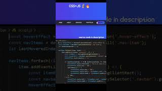 Power of CSS 🔥 | Jaw-Dropping Navbar UI with CSS & JS! #javascript  #html#navbar#css#js #css3html5