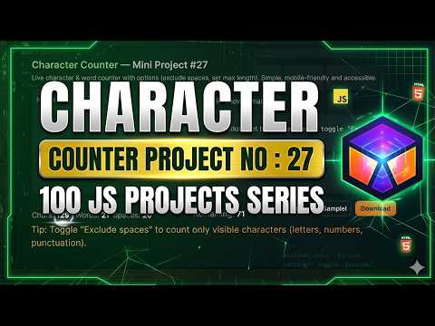 Character Counter JavaScript Project | Real Time Character & Word Counter  Project-27 #coding