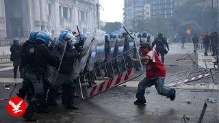 Protesters clash in Italy as thousands rally during pro-Palestinian demo