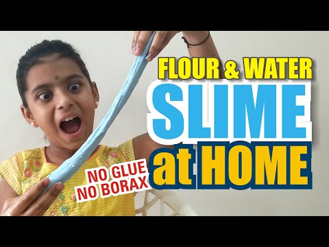How to make Slime with Flour & Water l easy slime l no glue, borex l slime making by vrindas basket