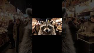Raccoon Explores Toronto Night Market – Cute Vlog POV