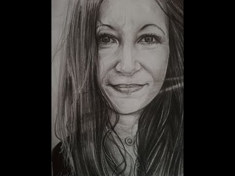 Drawing a black and white portrait.