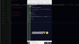 JAVASCRIPT VARIABLES EXAMPLE #bussinessmotivation #coding #usinghtml #websitecreator #programming