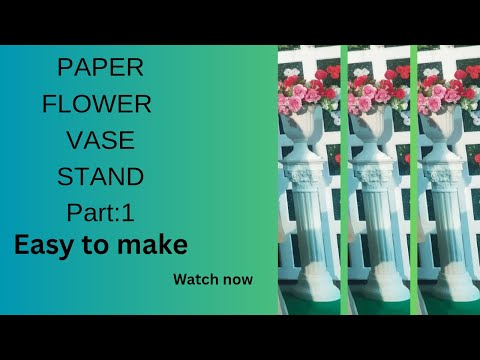 Paper clay flower vase stand#Tech Tips Art#paper clay design art#craft design technic#trending