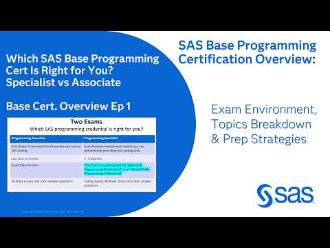 Which SAS Base Programming Cert Is Right for You? Specialist vs Associate | Base Cert. Overview Ep 1