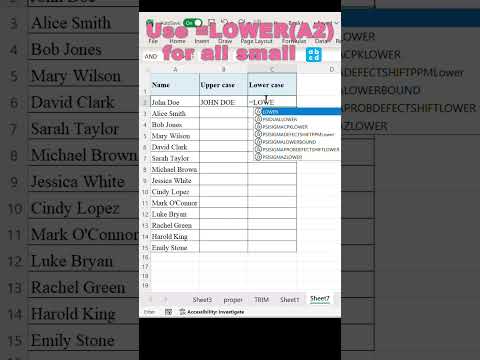 Quick Way To Change Text Case in Excel | Upper case in excel | Lower case in excel #shorts #excel