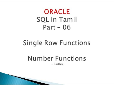 06 Number Function in Single Row Functions - Oracle SQL