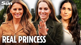Kate shows Meghan how a REAL Princess behaves - Melania was front and centre of state visit