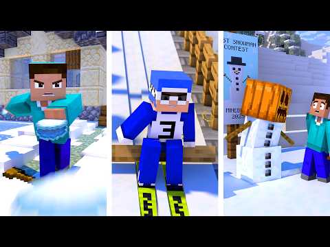 ❄️ Winter in Mineburg 2025 – Best Minecraft Snowy Moments! (Shorts Compilation)