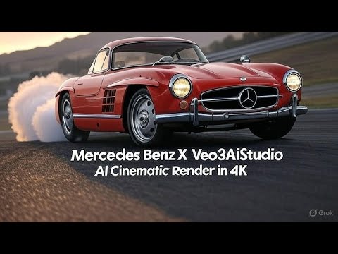 Mercedes Benz X Veo3AiStudio | AI Cinematic Render in 4K | Vintage Car Showcase in 4K