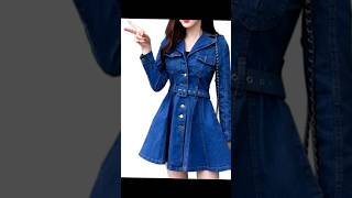 Blue Denim Elegance: Rock the Sleeved Dress Trend! #outfitgoals #fashiontrends #denimdress #haul