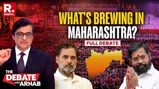 Debate With Arnab: Has Eknath Shinde Joined Hands With Cong? Maharashtra Poster War Escalates