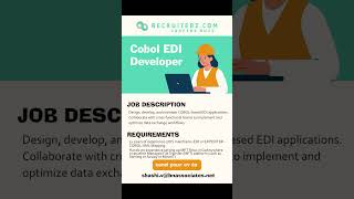 Job Alert:  Cobol EDI Developer Hiring Now #job  #opening #softwaredeveloper #jobsearch #jobhunt