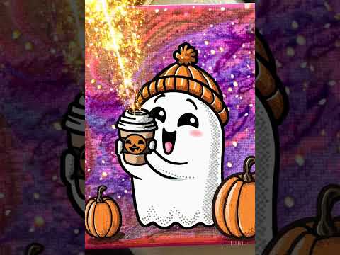 Cute Pumpkin Latte Ghost