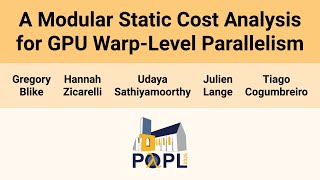 [POPL'26] A Modular Static Cost Analysis for GPU Warp-Level Parallelism