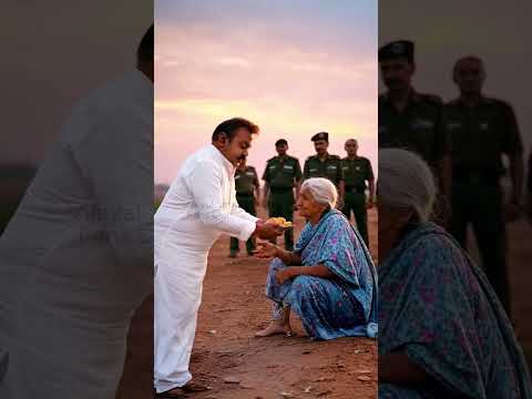 🍴 Captain’s Heartwarming Gesture – Serving Food to a Poor Lady ❤️ #Captain #Kindness #Inspiration