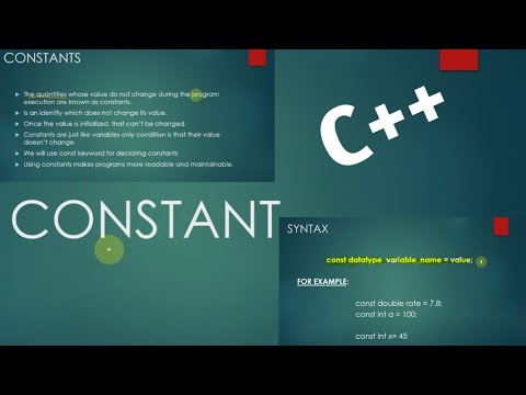 Constant In C++ Programming