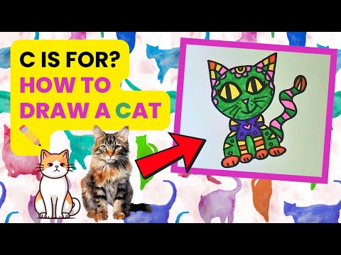 C is for Cat! How to draw a cat. ✏️