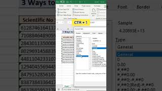 Ways To Handle Scientific Numbers In Excel #E+1 #shorts