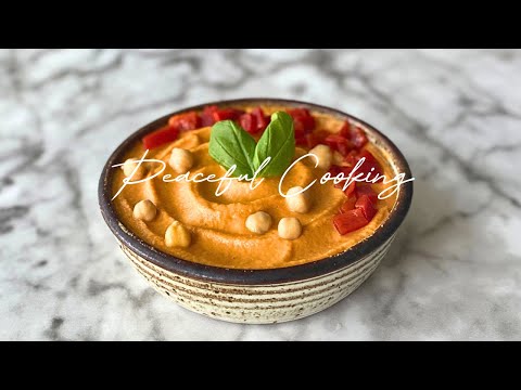 Roasted Red Pepper Hummus | Homemade Hummus Recipe | Quick & Easy