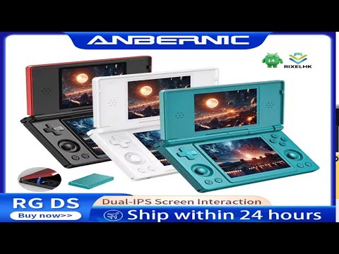 Anbernic RG DS 4" IPS Dual-Screen Android Handheld, 4000mAh, WiFi Streaming