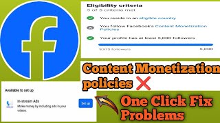 How To Remove Content Monetization Policies On Facebook | Content Monetization Policies Remove