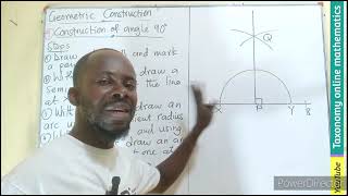 Geometric Construction: Construction of angle 90° - Episode 9