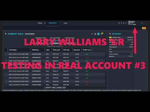 LARRY WILLIAMS %R TESTING IN REAL ACCOUNT #3 || BINARY-DERIV BOT FREE