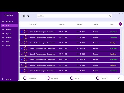 Modern Task Planner App (Part 4) – Clean Dashboard UI in C# WinForms | Guna2 UI Tutorial