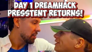 DAY 1 DREAMHACK PRESSTENT RETURNS! #dreamhack #kickstreaming #Duncle #Chickenandy