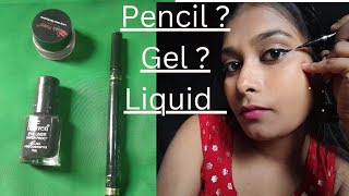 Eyeliner  tutorial for beginners gentle winged Eyeliner with Eyeliner pencil gel and liquid Eyeliner