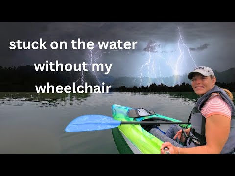 Scary solo paddle - caught in a storm | WHEELCHAIR VANLIFE |