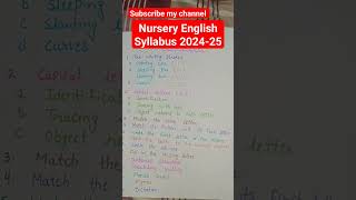 Nursery English Syllabus 2024-2025|Nursery Syllabus 2024-25#shorts #viral