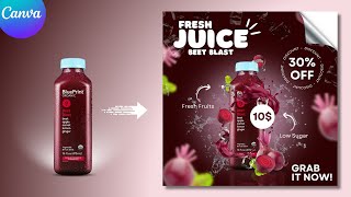Cold Drinks Advertising Poster Design in Canva | Product ad Poster - Product Commercial
