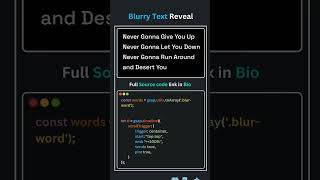 Discover the MAGIC of Blurry Text Reveal with CSS  #coding #css 🚀