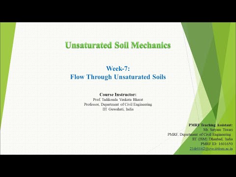 Week-7 NPTEL: Unsaturated Soil mechanics Tutorial Class | PMRF
