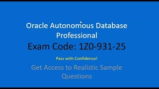 100% PASS 1Z0-931-25 | Oracle Autonomous Database Professional#oracle #certificationexam 