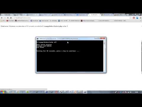 Making a .bat file run using PHP