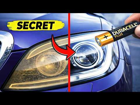 Restore Old Headlights to NEW in 1 Minute with Old Batteries! Genius Trick SECRET