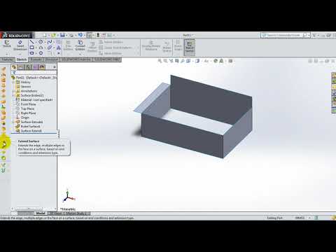 83 SolidWorks 2015 Surface Tutorial 83  Extend Surface