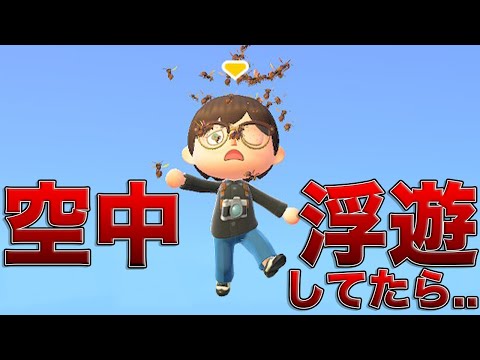裏技を使って空を飛んでる時に蜂が来たら大変なことに...【あつ森/検証】