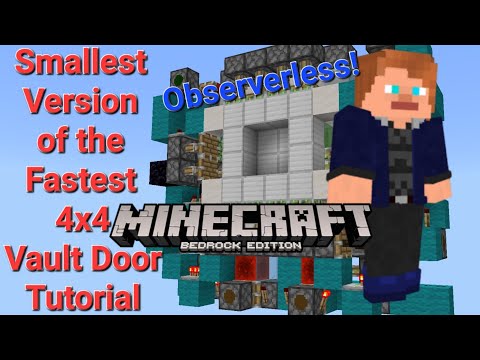 Minecraft bedrock edition fastest observerless 4x4 vault door!