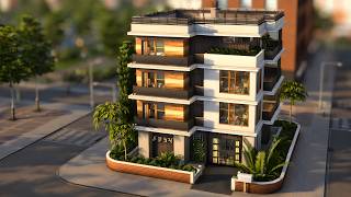 Modern Apartment Building 🌇 The Sims 4 Speed Build | No CC
